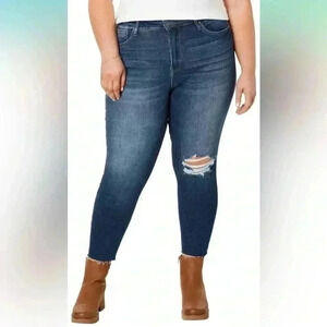 NEW KUT from the Kloth Rachael High-Rise Fab Ab Mom Raw Hem Jean Plus Size 24W
